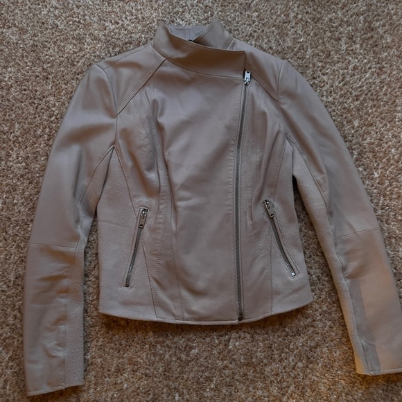 MARC NEW YORK BY ANDREW MARC Felix Leather Moto Jacket Pale Pink - Picture 7 of 8